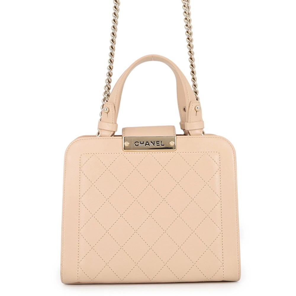 Chanel Chain Shoulder Bag, Matelassé Calf Leather, CHANEL 2-way Handbag, Hand...